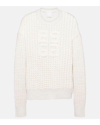 Givenchy Pullover 4G aus Wolle und Kaschmir - Weiß