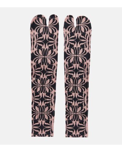 Dries Van Noten Calcetines tabi de algodon estampados - Blanco