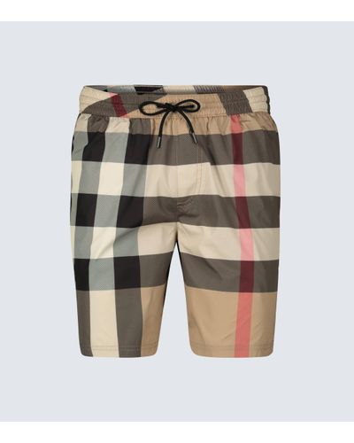 Burberry Short de bain check à cordon de serrage - Neutre