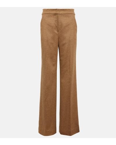 Veronica Beard High-rise Straight-fit Pants - Brown
