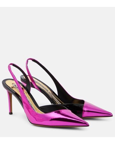 Alexandre Vauthier Metallic Faux Leather Slingback Court Shoes - Pink