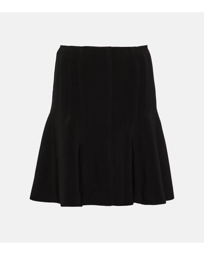 Norma Kamali Pleated Jersey Miniskirt - Black