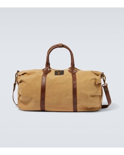 RRL Sac de voyage en toile et cuir - Marron