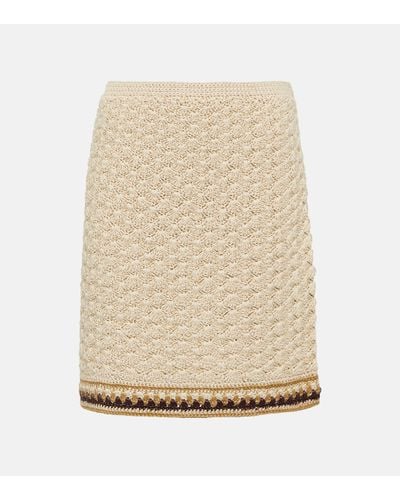Tory Burch Crochet Cotton-blend Miniskirt - Natural