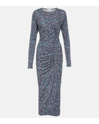 Isabel Marant Jelina Floral Printed Jersey Midi Dress - Blue