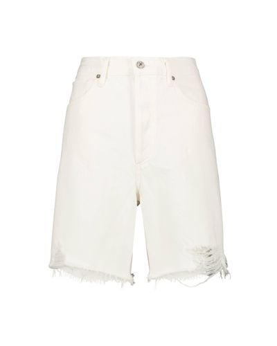 Citizens of Humanity Camilla Distressed Denim Shorts - White