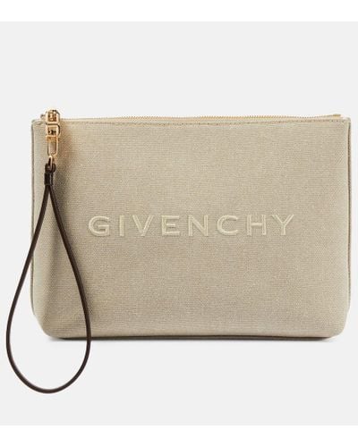 Givenchy Pouch de lona con logo bordado - Neutro