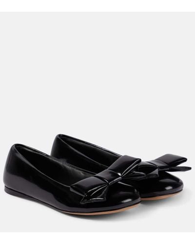 Loewe Puffy Patent Leather Ballet Flats - Black