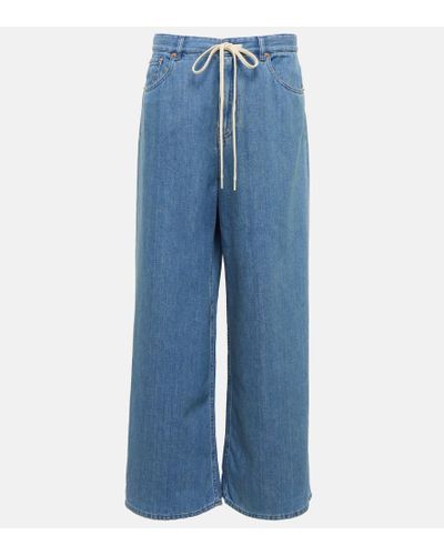 MM6 by Maison Martin Margiela Mid-Rise Wide-Leg Jeans - Blau