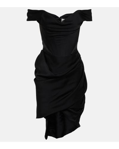 Vivienne Westwood Robe en crepe a encolure bardot - Noir