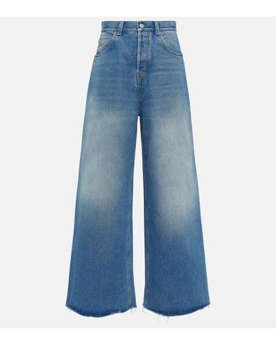 Gucci Horsebit High-rise Wide-leg Jeans - Blue