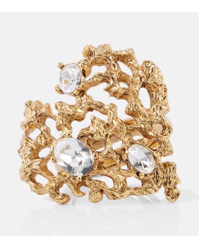 Oscar de la Renta Coral Heart Embellished Ring - Metallic
