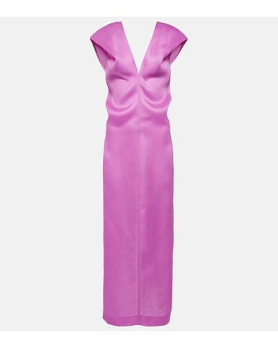 Khaite Ima Silk Midi Dress - Purple