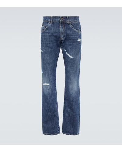 Dolce & Gabbana Jeans rectos desgastados - Azul