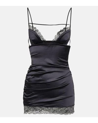 Nensi Dojaka Cutout Lace-trimmed Minidress - Black