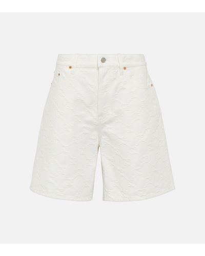 Gucci GG Denim Jacquard Bermuda Shorts - White