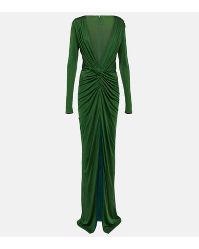 Costarellos Brienne Gathered Jersey Gown - Green