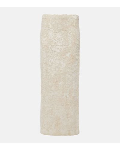 Acne Studios Embroidered Maxi Skirt - Natural