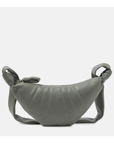 Lemaire Croissant Small Leather Shoulder Bag - Gray