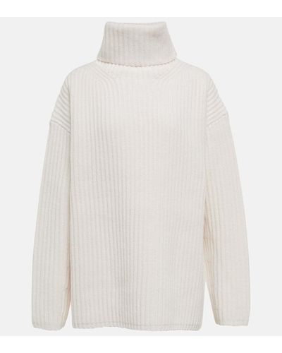 JOSEPH Turtleneck Wool Sweater - White