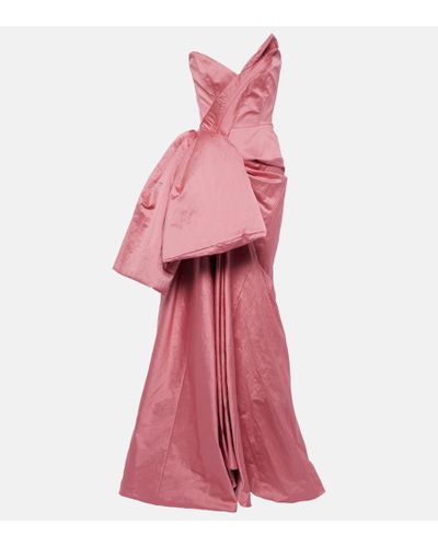 Maticevski Bow-detail Cotton-blend Gown - Pink