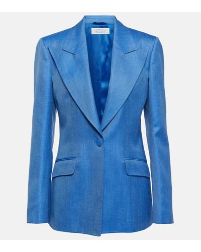 Gabriela Hearst Leiva Wool, Silk, And Linen Blazer - Blue