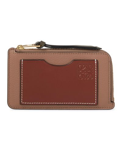 Loewe Leather Card Holder - Brown