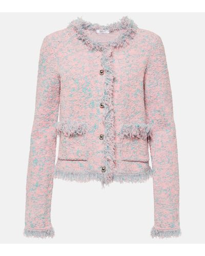Rabanne Fringed Lame Tweed Jacket - Pink