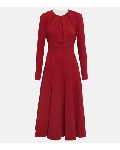 Emilia Wickstead Belgium Pleated Crepe Midi Dress - Red