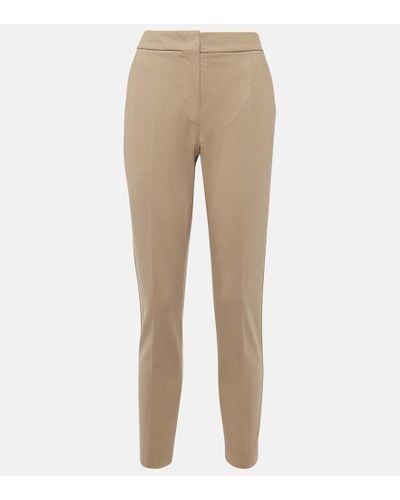 Max Mara Pegno Jersey Cropped Slim Pants - Natural