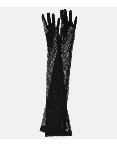 David Koma Lange Handschuhe aus Spitze - Schwarz