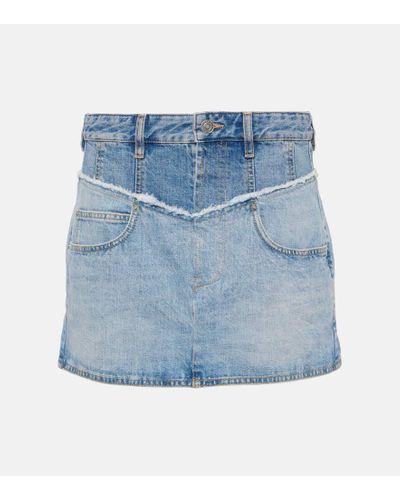 Isabel Marant Minigonna di jeans a vita alta - Blu