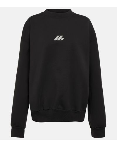 Balenciaga Crewneck Cotton Jersey Sweatshirt - Black