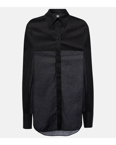 Totême Oversized Cotton-blend Shirt - Black