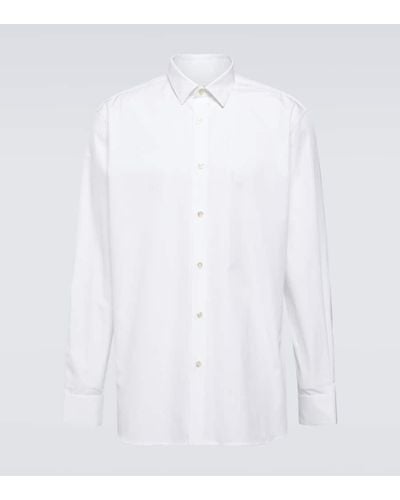 Saint Laurent Camisa en popelin de algodon - Blanco