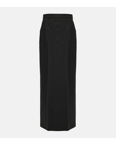 Valentino Wool-blend Maxi Skirt - Black