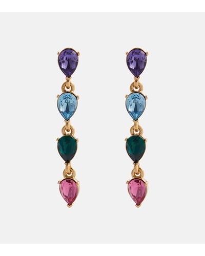 Oscar de la Renta Crystal-embellished Drop Earrings - Multicolor
