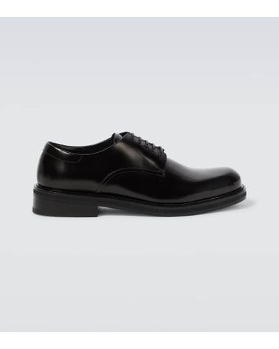 Canali Leather Derby Shoes - Black