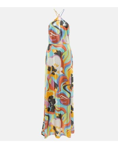 Etro Printed Jersey Maxi Dress - White