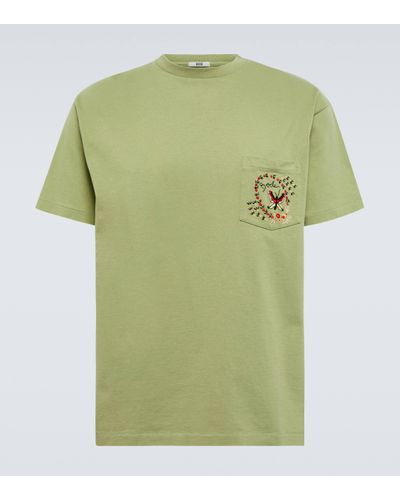 Bode T-shirt brode en coton - Vert