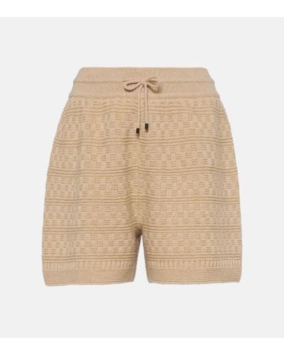 Loro Piana Drawstring Cashmere Knit Shorts - Natural