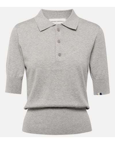 Extreme Cashmere Park Cotton And Cashmere Polo Shirt - Gray