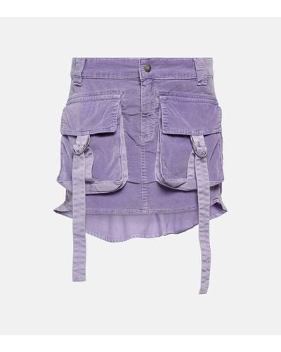 Blumarine Mini-jupe cargo en velours - Violet