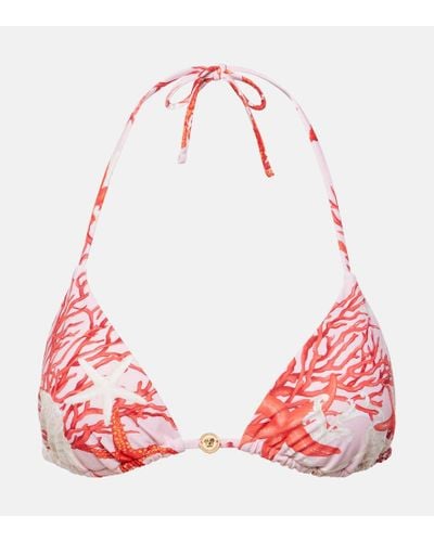 Versace Bedrucktes Bikini-Oberteil - Rot