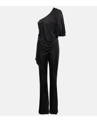 Diane von Furstenberg Talia One-shoulder Jersey Jumpsuit - Black