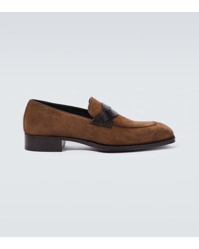 Tom Ford Elkan Suede And Leather Loafers - Brown