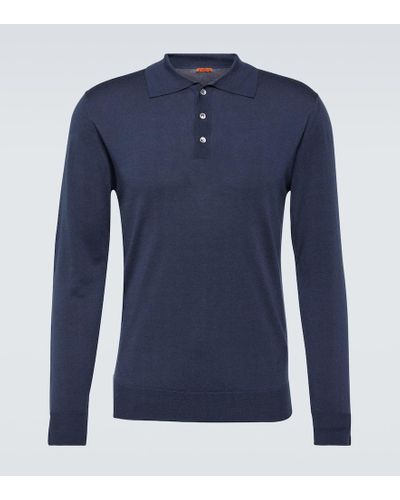 Barena Pevaron Brunal Wool Polo Sweater - Blue