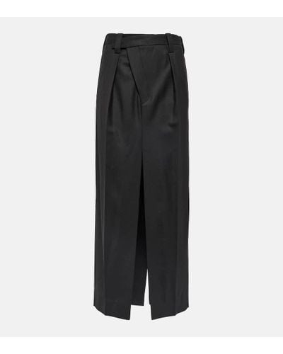 Victoria Beckham Tailored Wool-blend Maxi Skirt - Black