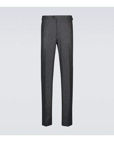 Thom Sweeney Wool Flannel Pants - Gray