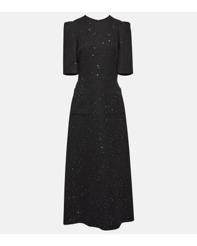 Elie Saab Embellished Silk-blend Maxi Dress - Black